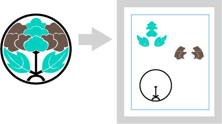 多色の柄を一版に並べ刷り位置をご自分で調整