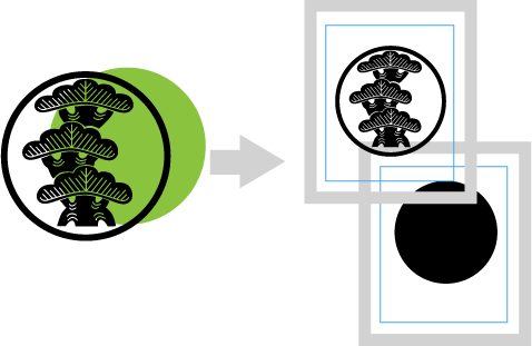 一つの図案で2色表現